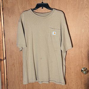 Carhartt Men's Loose Fit Heavyweight Short-Sleeve Pocket T-Shirt in Tan